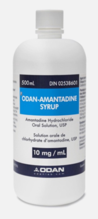 Commander Amantadine – Illustration de gélules et de boîte