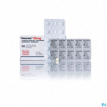 Comprimés d'Azathioprine et boîte de médicament