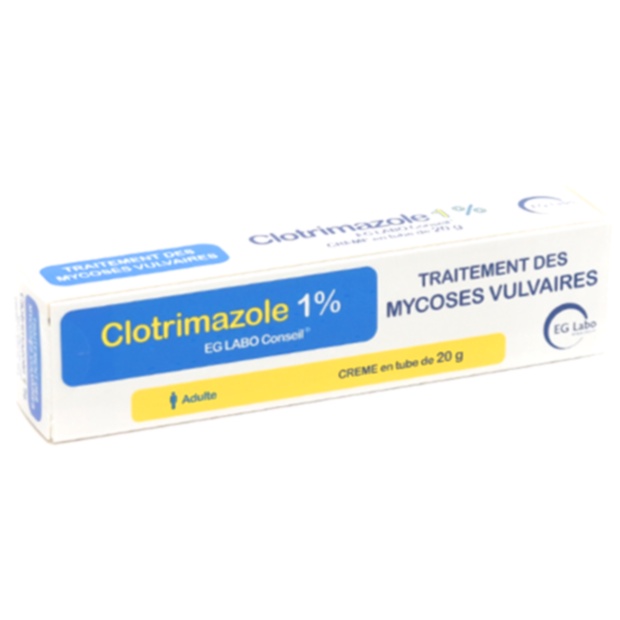 Boîte de crème Clotrimazole et tube antifongique