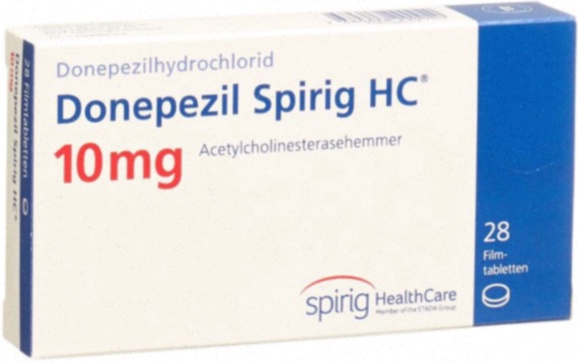 Acheter Donepezil en ligne - Illustration de comprimés de Donepezil et boîtes