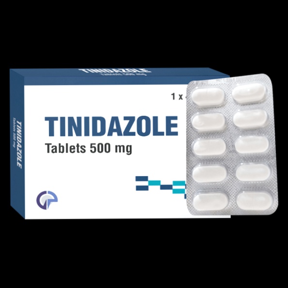 Achat Tinidazole - Illustration du comprimé et de la boîte